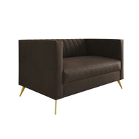 Home Design Weiss Velvet Square Arm Loveseat