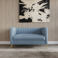 Home Design Weiss Velvet Square Arm Loveseat