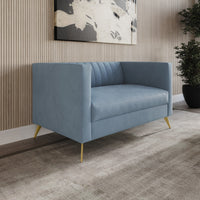 Home Design Weiss Velvet Square Arm Loveseat