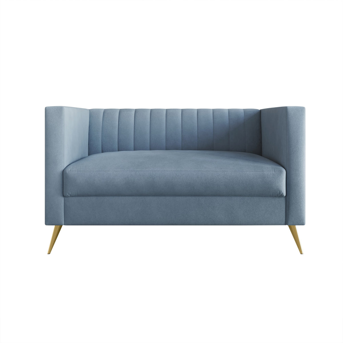 Home Design Weiss Velvet Square Arm Loveseat