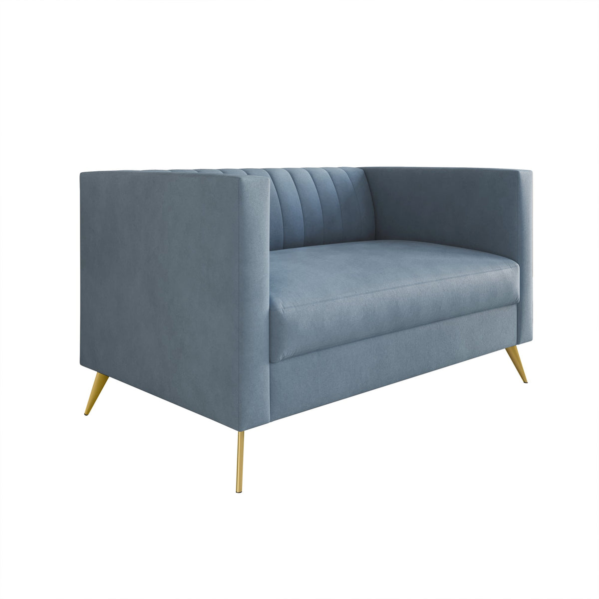 Home Design Weiss Velvet Square Arm Loveseat