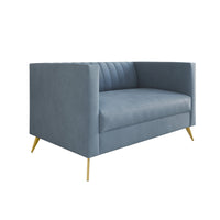 Home Design Weiss Velvet Square Arm Loveseat