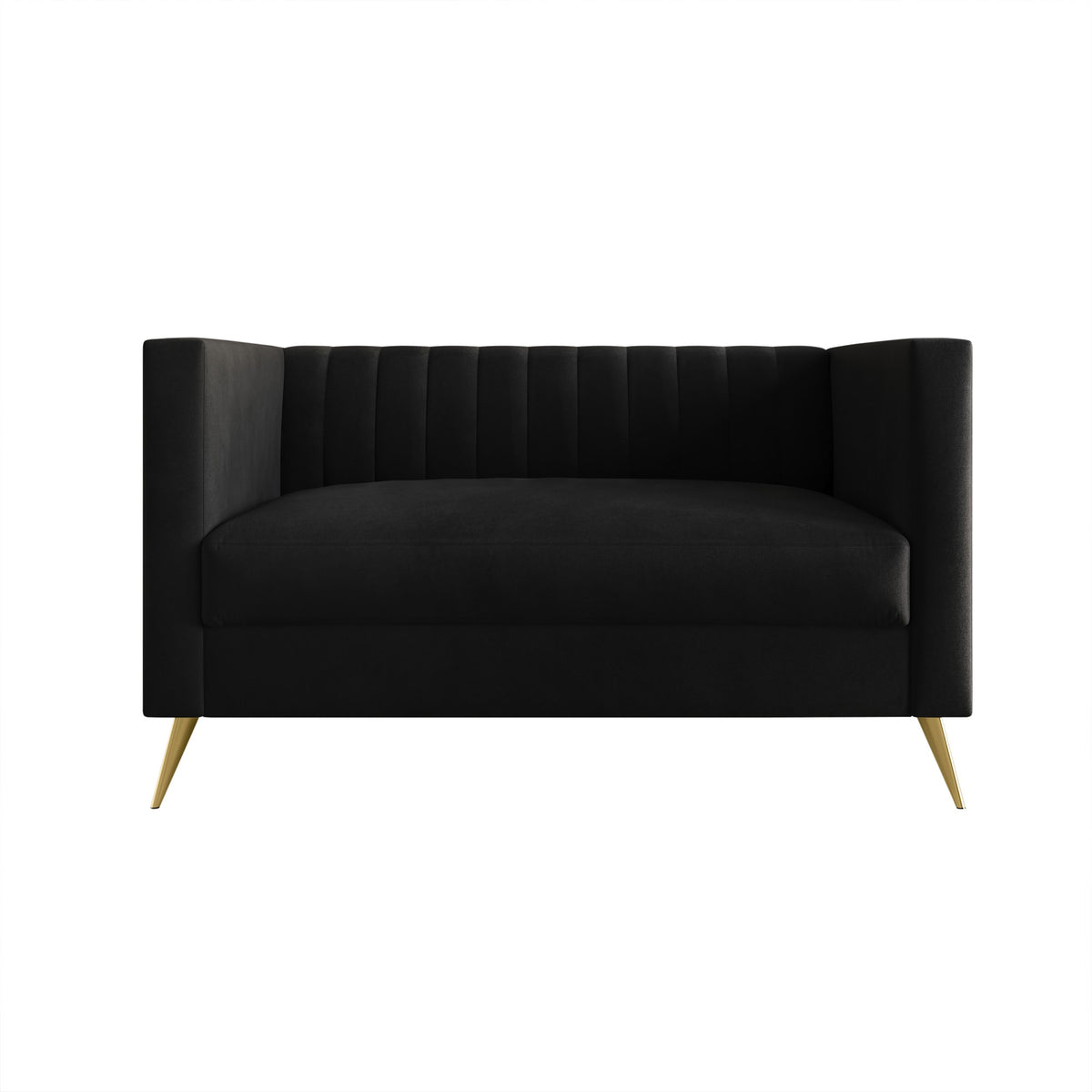 Home Design Weiss Velvet Square Arm Loveseat