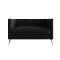 Home Design Weiss Velvet Square Arm Loveseat