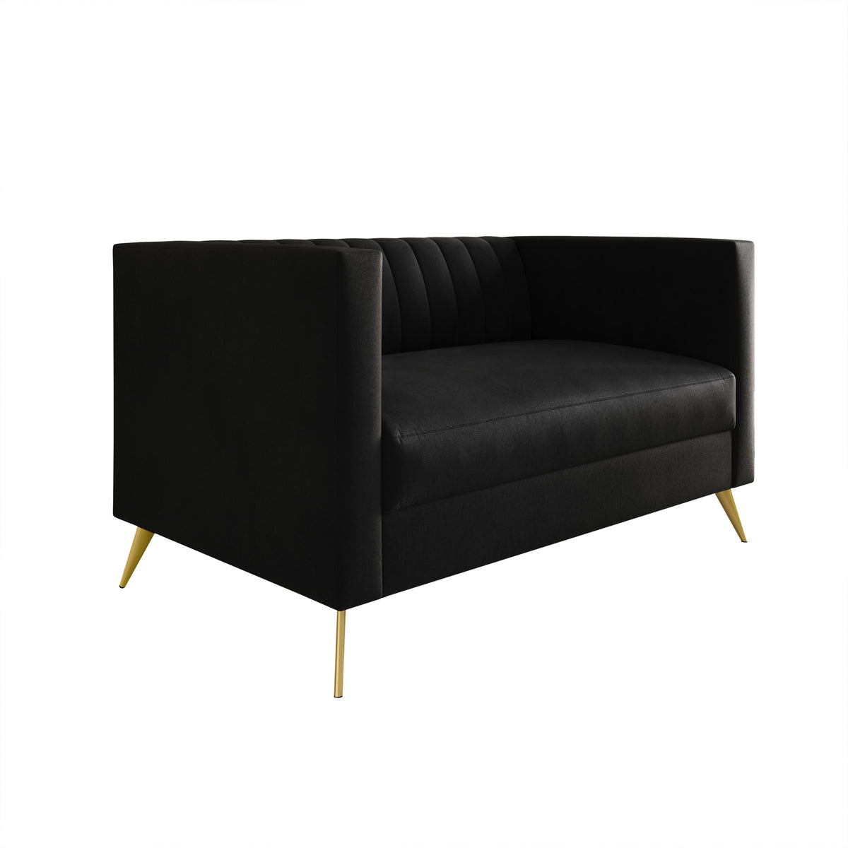 Home Design Weiss Velvet Square Arm Loveseat