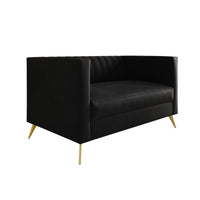 Home Design Weiss Velvet Square Arm Loveseat