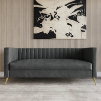 Home Design Weiss Velvet Square Arm Sofa