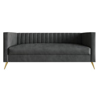 Home Design Weiss Velvet Square Arm Sofa