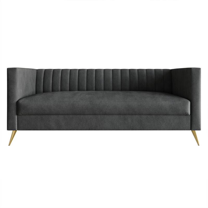 Home Design Weiss Velvet Square Arm Sofa