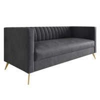 Home Design Weiss Velvet Square Arm Sofa