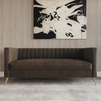 Home Design Weiss Velvet Square Arm Sofa
