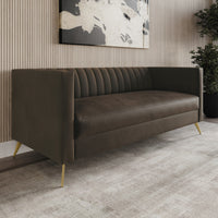 Home Design Weiss Velvet Square Arm Sofa