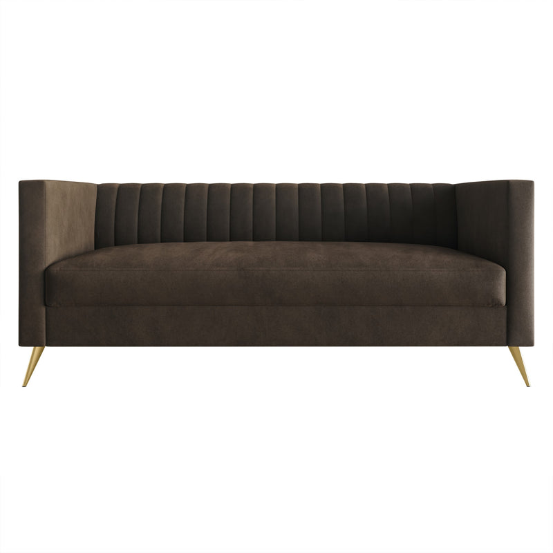 Home Design Weiss Velvet Square Arm Sofa