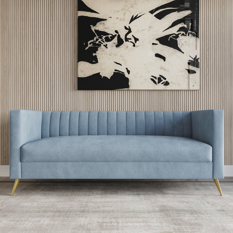 Home Design Weiss Velvet Square Arm Sofa