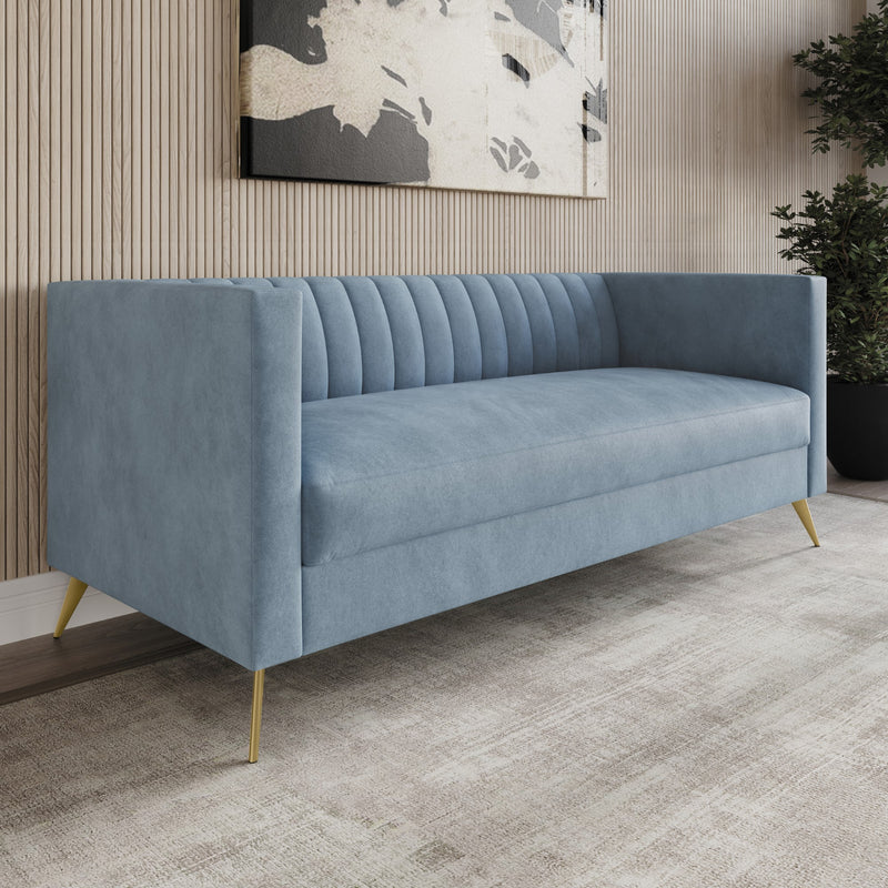 Home Design Weiss Velvet Square Arm Sofa