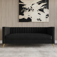 Home Design Weiss Velvet Square Arm Sofa