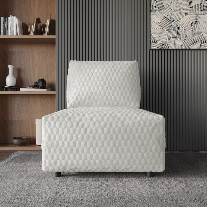 Amos Velvet Accent Chair for Living Room, Movable Backrest, Removable Cover, Back Pillow Design, High-Density Foam Padding, Sturdy Frame & Silent Footrest