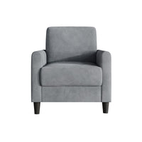 Home Design Goliad Velvet Armchair with Pocket Spring, Soft Cushions, Clean Lines Design