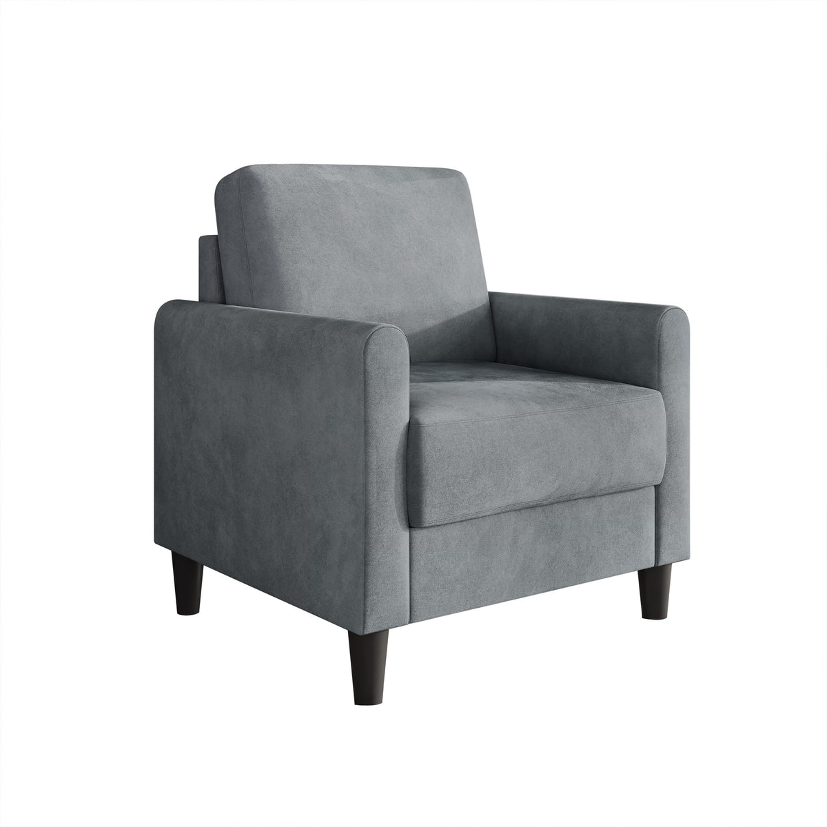 Home Design Goliad Velvet Armchair with Pocket Spring, Soft Cushions, Clean Lines Design