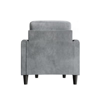 Home Design Goliad Velvet Armchair with Pocket Spring, Soft Cushions, Clean Lines Design