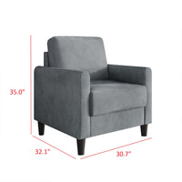 Home Design Goliad Velvet Armchair with Pocket Spring, Soft Cushions, Clean Lines Design