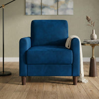 Home Design Goliad Velvet Armchair with Pocket Spring, Soft Cushions, Clean Lines Design