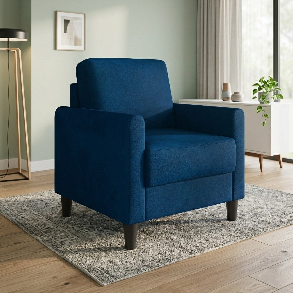 Home Design Goliad Velvet Armchair with Pocket Spring, Soft Cushions, Clean Lines Design