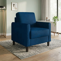 Home Design Goliad Velvet Armchair with Pocket Spring, Soft Cushions, Clean Lines Design
