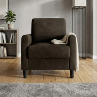 Home Design Goliad Velvet Armchair with Pocket Spring, Soft Cushions, Clean Lines Design