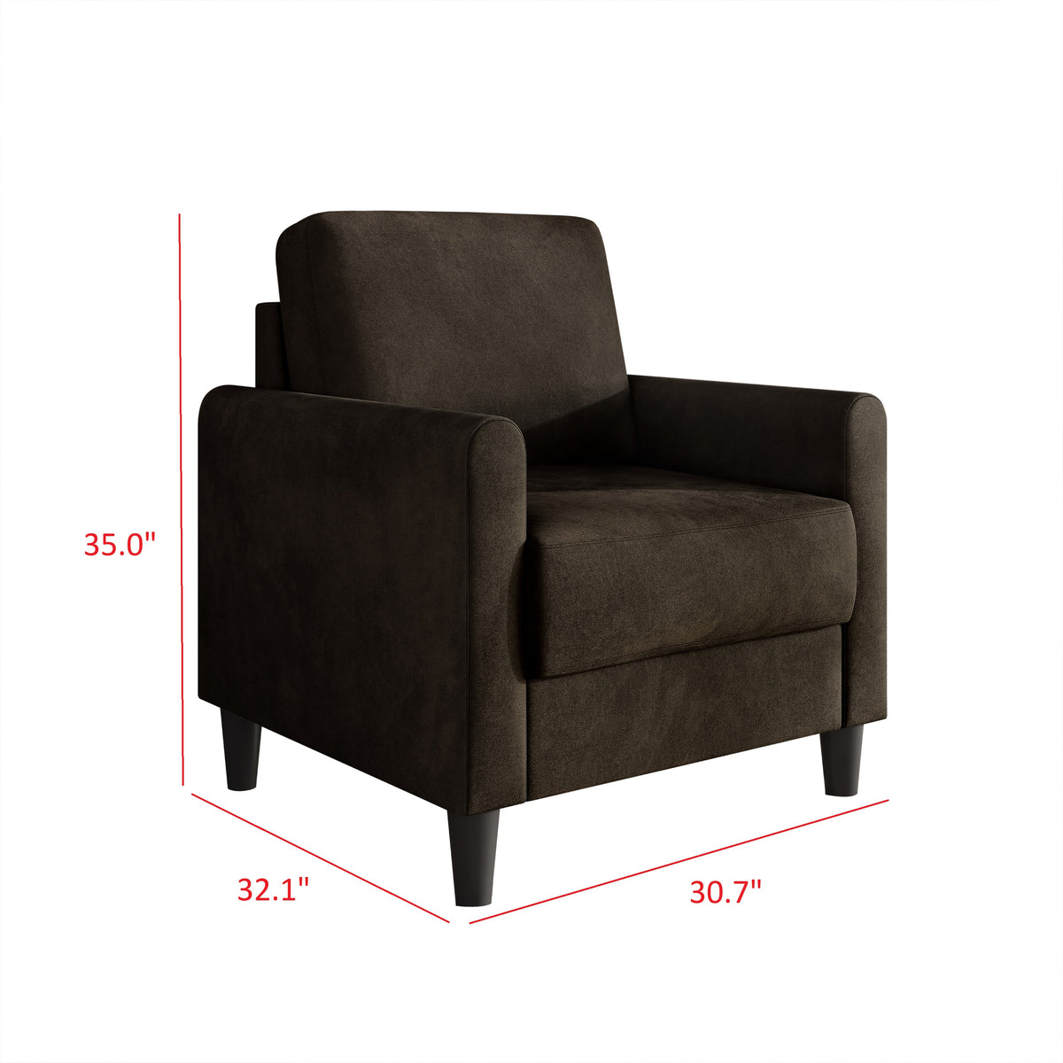Home Design Goliad Velvet Armchair with Pocket Spring, Soft Cushions, Clean Lines Design