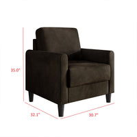 Home Design Goliad Velvet Armchair with Pocket Spring, Soft Cushions, Clean Lines Design