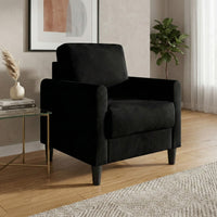 Home Design Goliad Velvet Armchair with Pocket Spring, Soft Cushions, Clean Lines Design