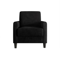 Home Design Goliad Velvet Armchair with Pocket Spring, Soft Cushions, Clean Lines Design
