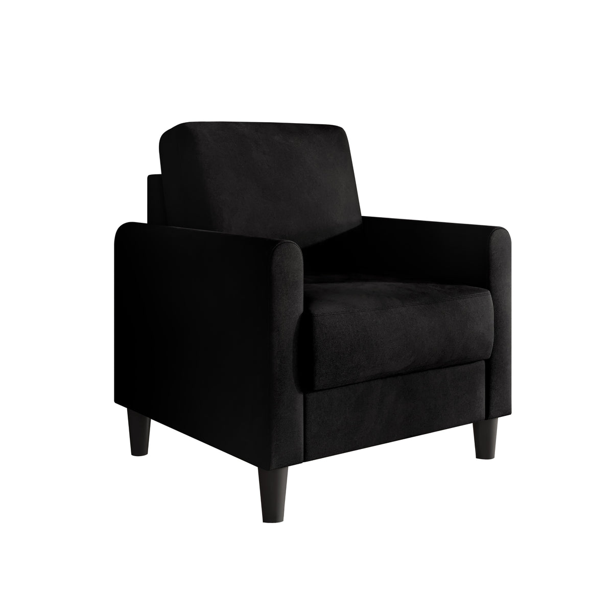 Home Design Goliad Velvet Armchair with Pocket Spring, Soft Cushions, Clean Lines Design