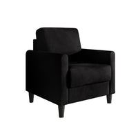 Home Design Goliad Velvet Armchair with Pocket Spring, Soft Cushions, Clean Lines Design