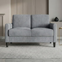 Home Design Goliad Velvet Arm Loveseat with Pocket Spring, Soft Cushions, Clean Lines Design