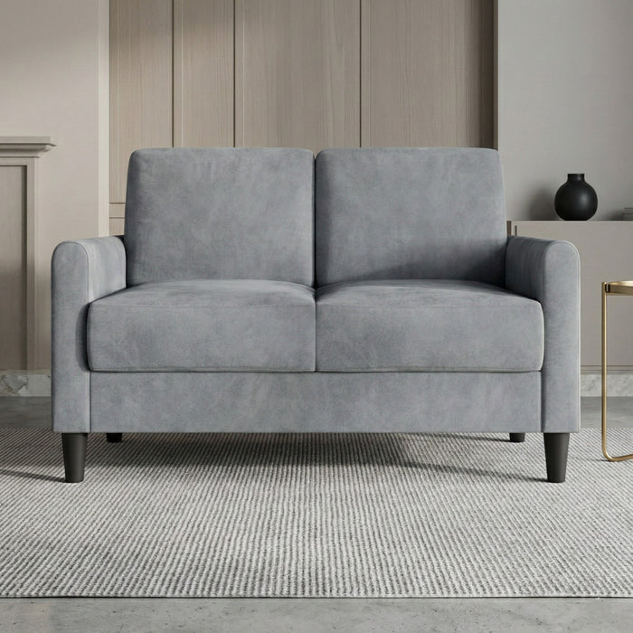 Home Design Goliad Velvet Arm Loveseat with Pocket Spring, Soft Cushions, Clean Lines Design