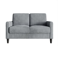 Home Design Goliad Velvet Arm Loveseat with Pocket Spring, Soft Cushions, Clean Lines Design