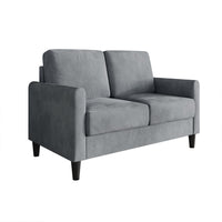 Home Design Goliad Velvet Arm Loveseat with Pocket Spring, Soft Cushions, Clean Lines Design