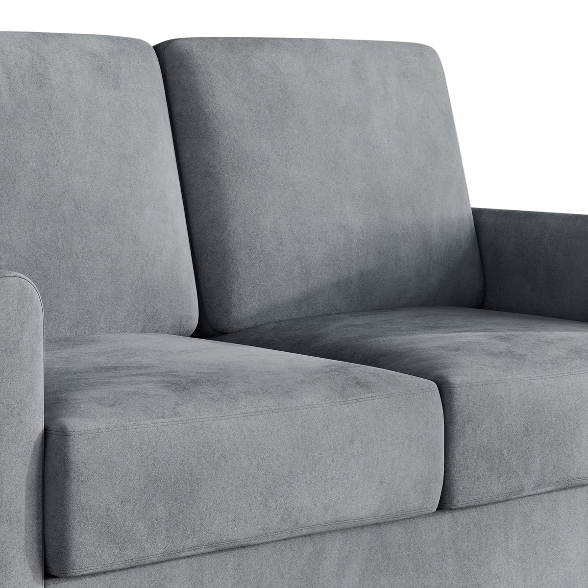 Home Design Goliad Velvet Arm Loveseat with Pocket Spring, Soft Cushions, Clean Lines Design