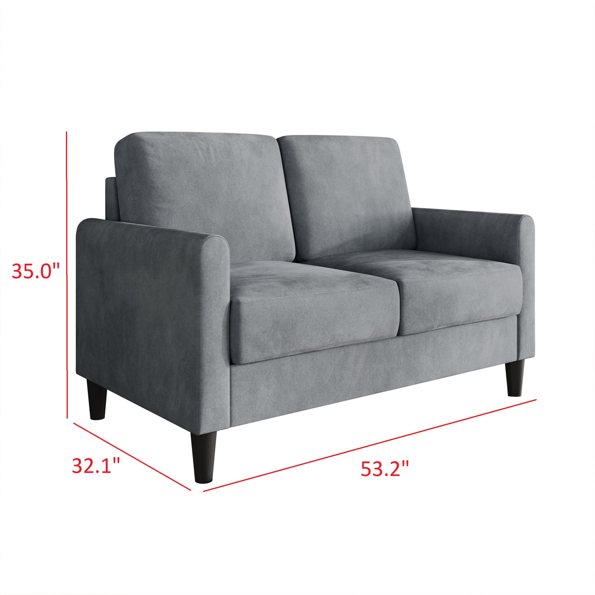 Home Design Goliad 2-Piece Velvet Living Room Set with Loveseat and Sofa, Pocket Spring Design, Soft Cushions, Clean Lines Design