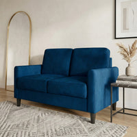 Home Design Goliad Velvet Arm Loveseat with Pocket Spring, Soft Cushions, Clean Lines Design