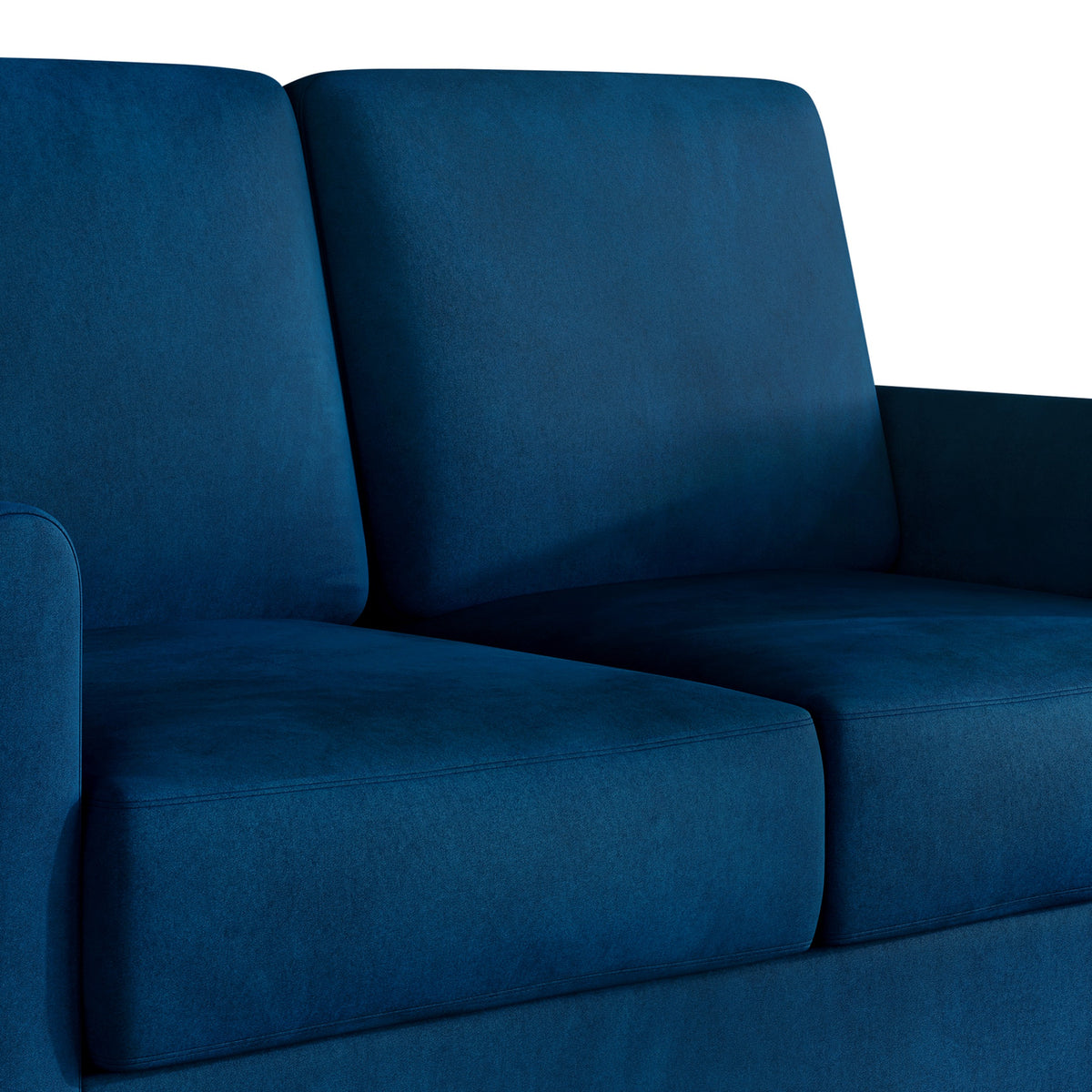 Home Design Goliad Velvet Arm Loveseat with Pocket Spring, Soft Cushions, Clean Lines Design