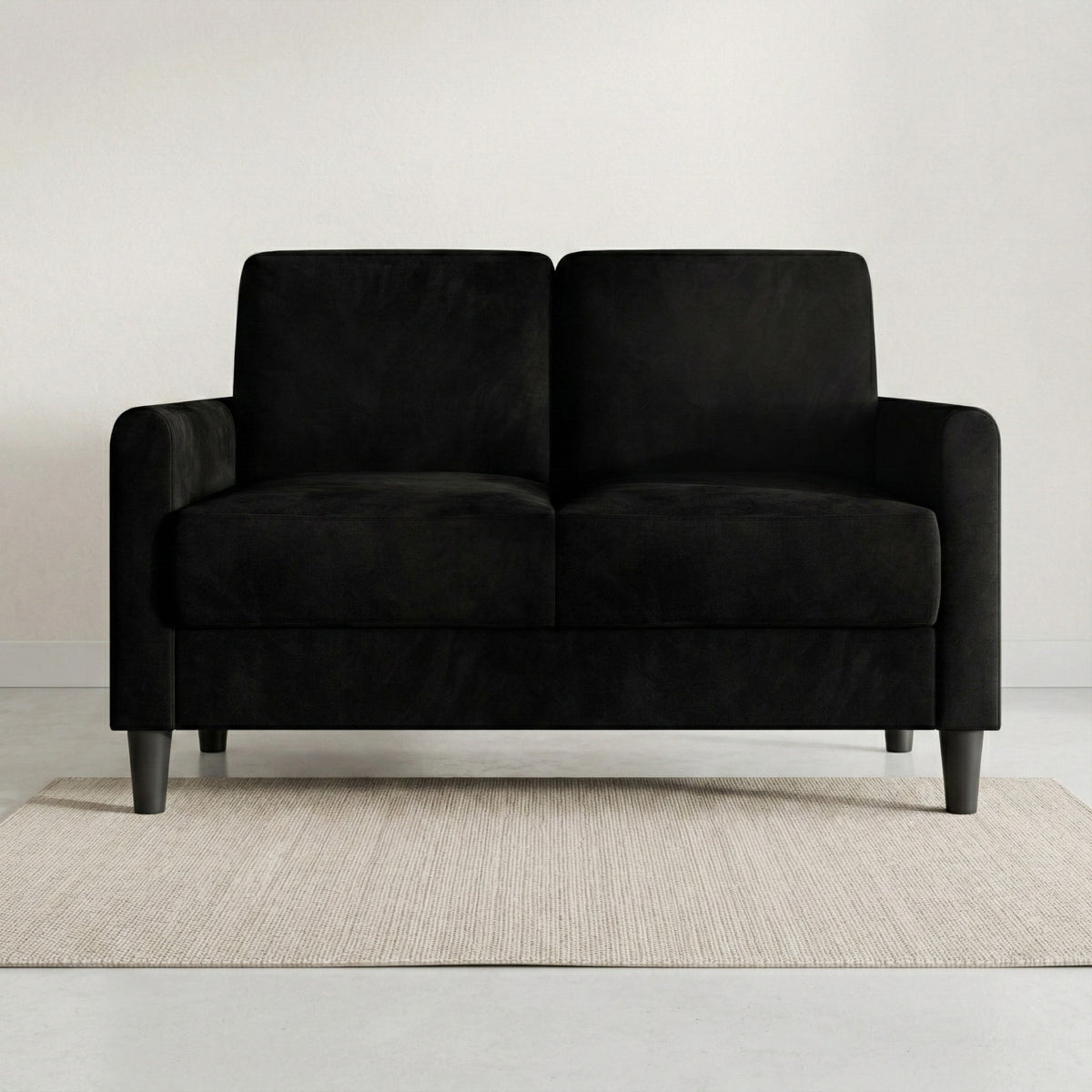 Home Design Goliad Velvet Arm Loveseat with Pocket Spring, Soft Cushions, Clean Lines Design