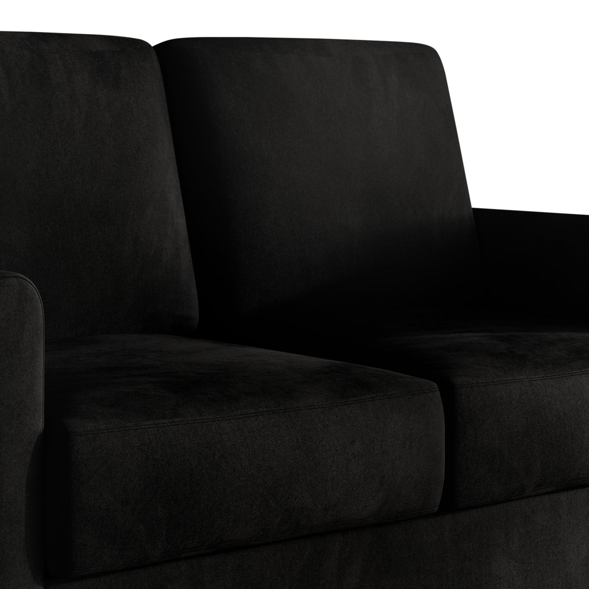 Home Design Goliad Velvet Arm Loveseat with Pocket Spring, Soft Cushions, Clean Lines Design