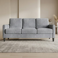 Home Design Goliad Velvet Arm Sofa with Pocket Spring, Soft Cushions, Clean Lines Design