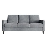 Home Design Goliad Velvet Arm Sofa with Pocket Spring, Soft Cushions, Clean Lines Design