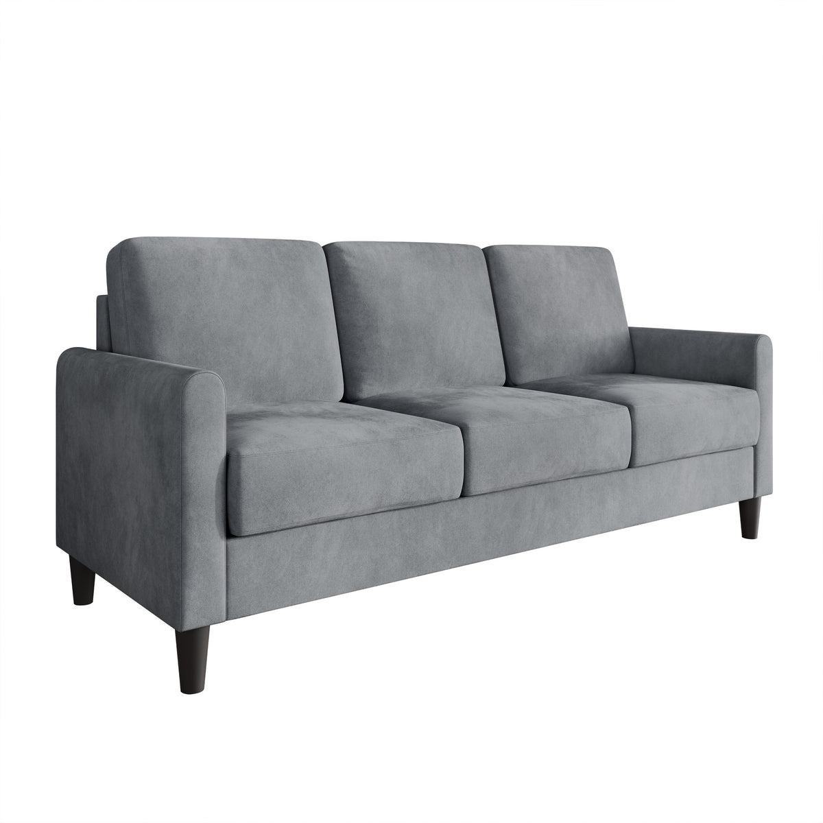 Home Design Goliad Velvet Arm Sofa with Pocket Spring, Soft Cushions, Clean Lines Design