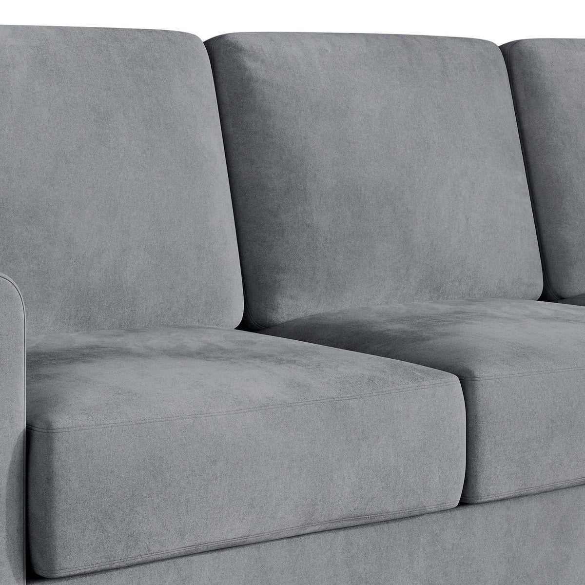 Home Design Goliad Velvet Arm Sofa with Pocket Spring, Soft Cushions, Clean Lines Design