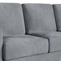 Home Design Goliad Velvet Arm Sofa with Pocket Spring, Soft Cushions, Clean Lines Design